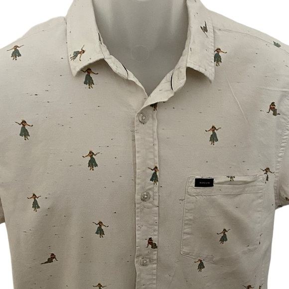 RIP CURL Hula Girls Aloha Hawaiian Collared Shirt Men S Small - Picture 2 of 7